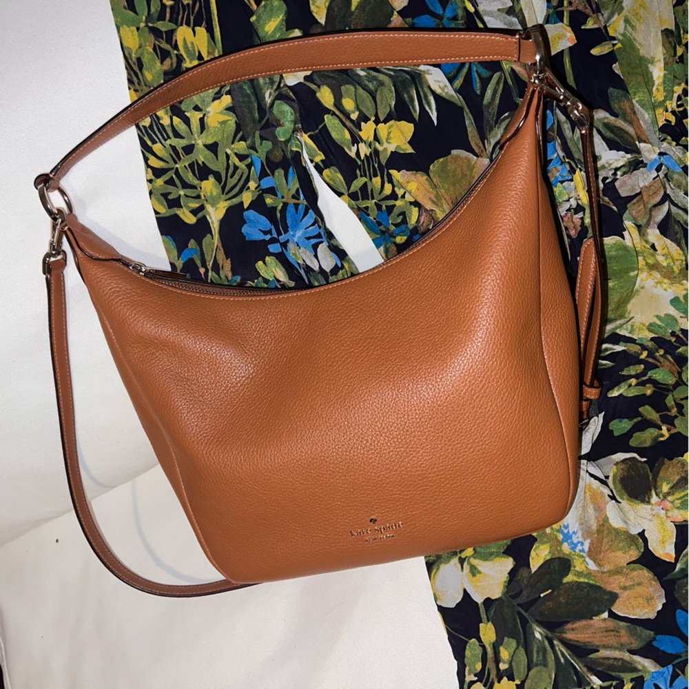 Leila Hobo Shoulder Bag Pebble Leather (Warm Ginger)